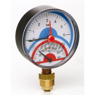 258 ICMA Термоманометр радиальный 0-6 ATM.0-120°C